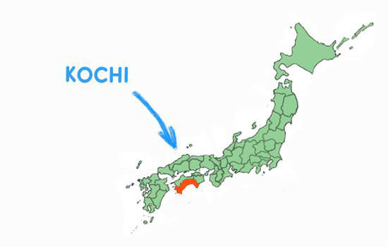 Vị trí địa lý của tỉnh Kochi Nhật Bản