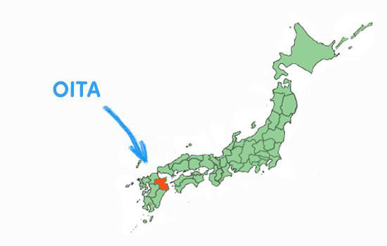 Vị trí địa lý tỉnh Oita Nhật Bản