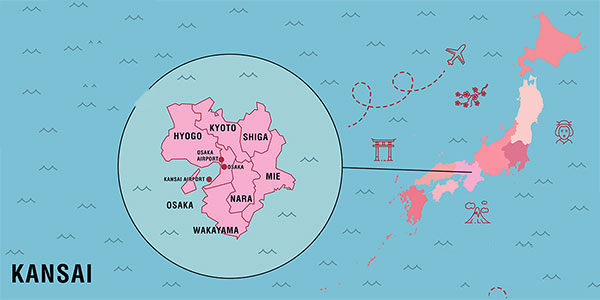 Bản đồ vùng Kansai Nhật Bản