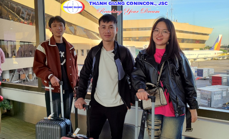 3 Bạn học viên Thanh Giang tại trụ sở Hà Nội lên đường sang Philippines tham dự thi Chứng chỉ JFT và Chế biến thực phẩm (09/01/2024)