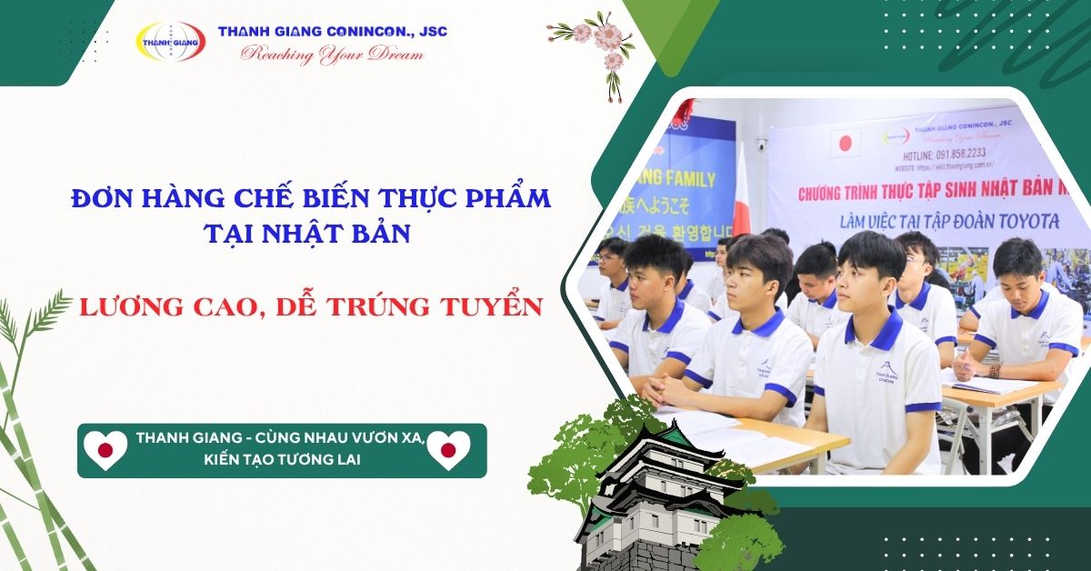 Đơn hàng Chế biến thực phẩm tại Nhật Bản