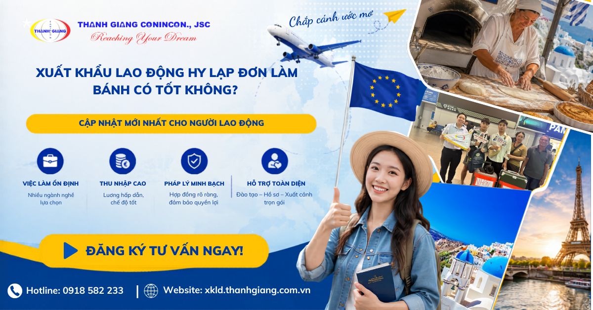 Xuất khẩu lao động Hy Lạp đơn làm bánh