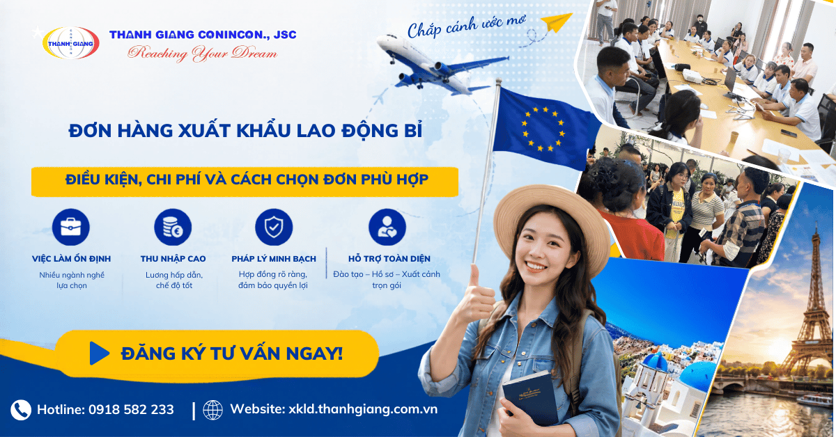 Đơn hàng Xuất khẩu lao động Bỉ