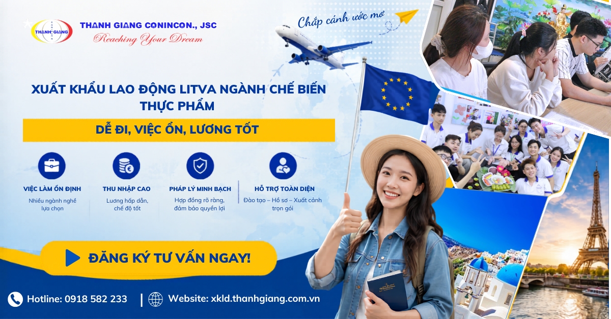 Xuất khẩu lao động litva ngành chế biến thực phẩm