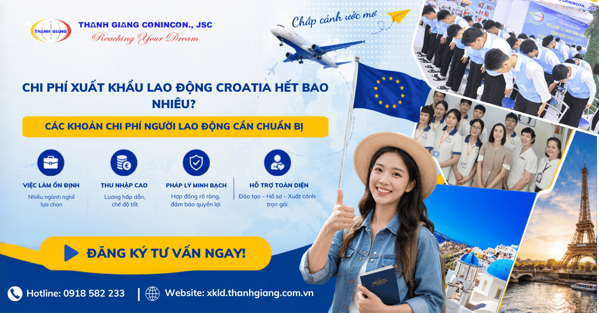 Chi phí xuất khẩu lao động Croatia
