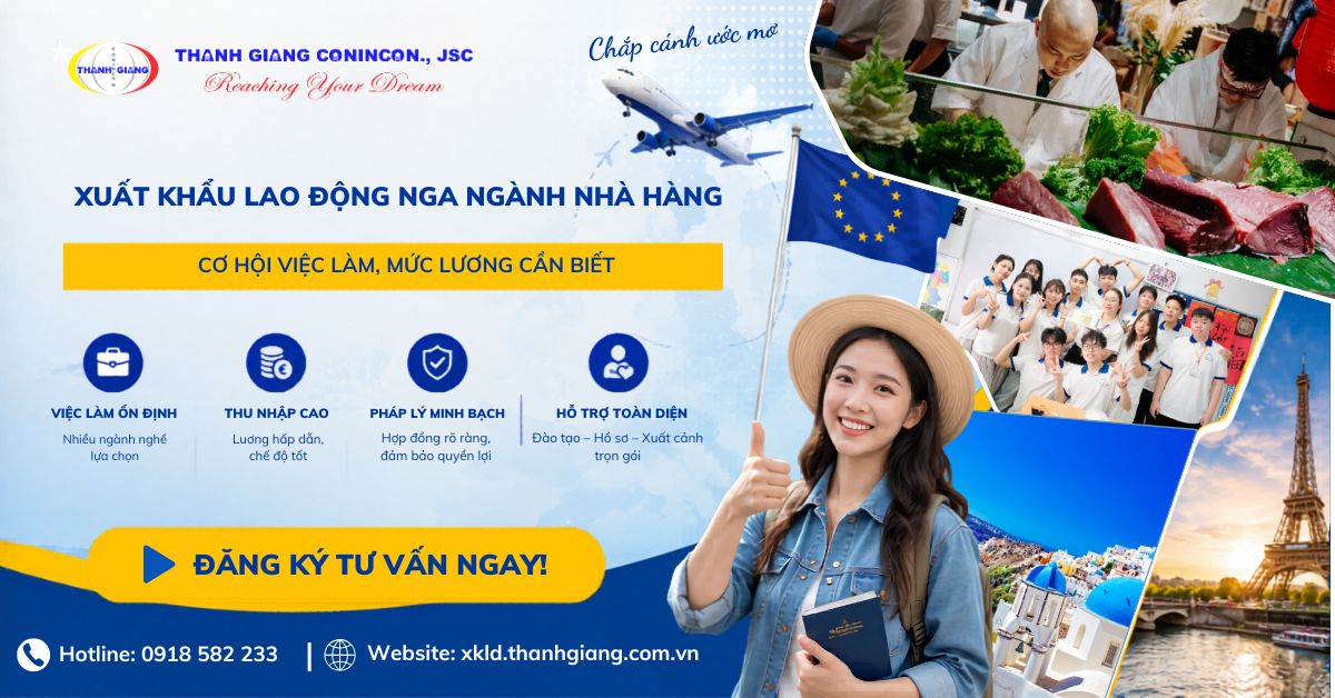 Xuất khẩu lao động Nga ngành nhà hàng