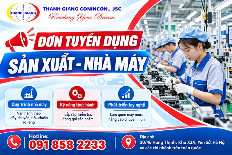 VNG230 - NHÂN VIÊN QA, QC (Chất lượng đảm bảo và kiểm soát chất lượng) 1 sản xuất nhà máy